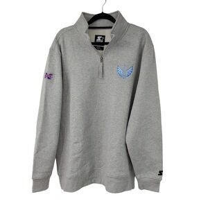 Starter Black Label XFL St Louis Battlehawks 1/4 Zip Pullover 2XL Gray Fleece